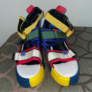 Multi-colored Platform Sandals